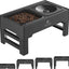 Elevated Slow Feeder Dog Bowl with No Spill Water Bowl 4 Height Adjustable Raised Non-Slip with Stand for Small Medium Large Dogs Pet Food