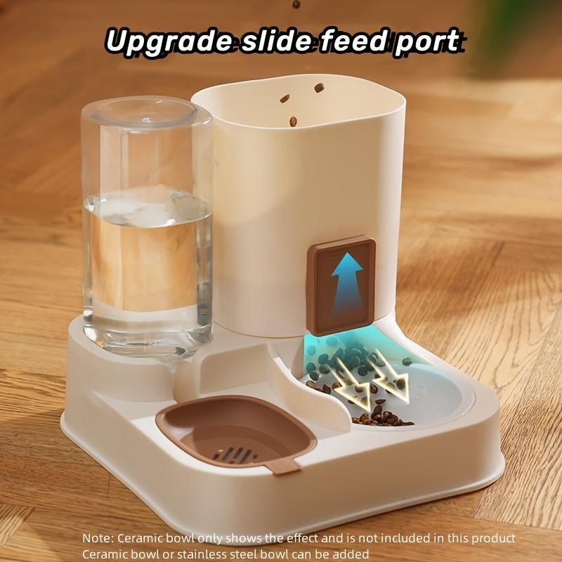 Gift for Pets, Pet Food Dispenser & Water Dispenser, 2 in 1 Pets Automatic Feeder, Large Capacity Pet Feeding Dispensers for Dog & Cat, Christmas Gift