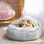 Winter Long Plush Pet Cat Bed round Cat Cushion House Warm Cat Basket Cat Sleep Bag Cat Nest Kennel 2 in 1 for Small Dog Cat