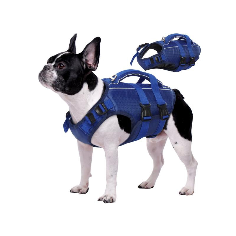 Kuoser Ripstop Dog Life Jacket High Buoyancy Reflective Dog Life Vest for Swimming, Boating, Adjustable Small to Large, Lightweight Design