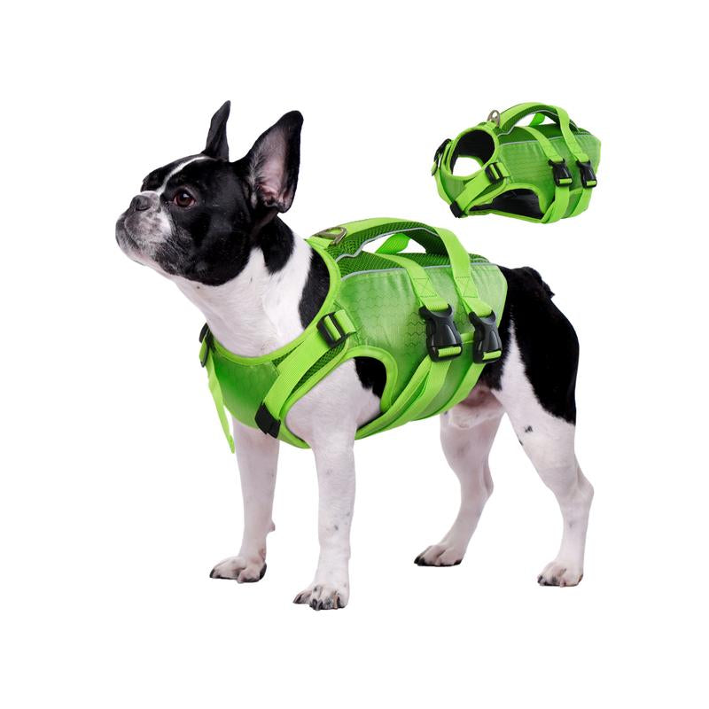 Kuoser Ripstop Dog Life Jacket High Buoyancy Reflective Dog Life Vest for Swimming, Boating, Adjustable Small to Large, Lightweight Design