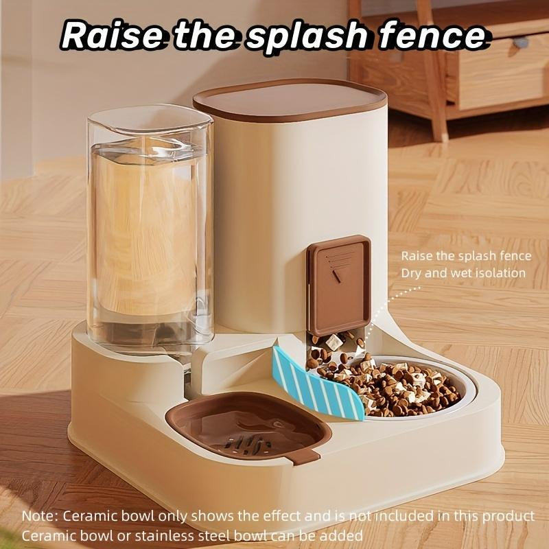 Gift for Pets, Pet Food Dispenser & Water Dispenser, 2 in 1 Pets Automatic Feeder, Large Capacity Pet Feeding Dispensers for Dog & Cat, Christmas Gift