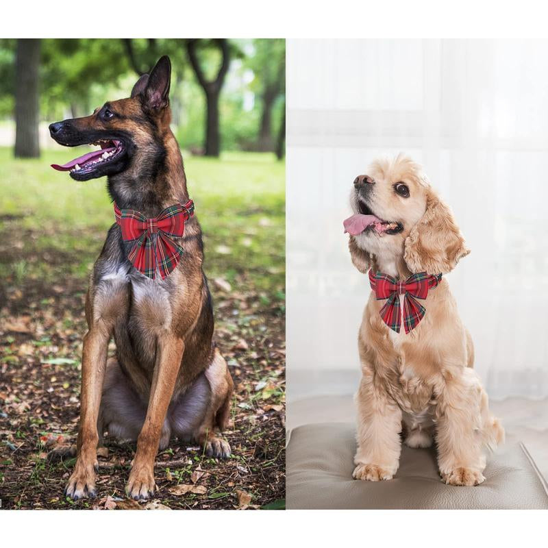 Unique Style Paws Christmas Dog Collar with Bow Tie for Small Medium Large Dogs as Autumn Winter Gifts