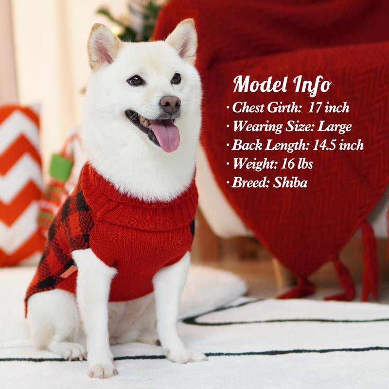 KYEESE Cozy Christmas Dog Sweater with Reindeer Pattern Festive Pet Costume Cute Holiday Outfit for Pets