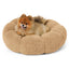 Lesure Calming Flower Bed - Flower Donut round Fluffy Puppy Bed in Plush Teddy Sherpa, Non-Slip Cute Flower Beds for Indoor, Machine Washable Dog Furniture Pet Supplies