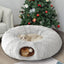 Long Plush Cat Bed and Cat Tunnel, Four Seasons Warm, Creative Design Foldable Pet Bed, Suitable for Cats and Dogs