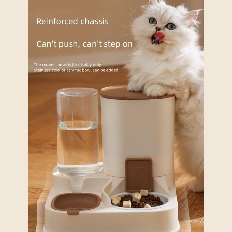 Gift for Pets, Pet Food Dispenser & Water Dispenser, 2 in 1 Pets Automatic Feeder, Large Capacity Pet Feeding Dispensers for Dog & Cat, Christmas Gift