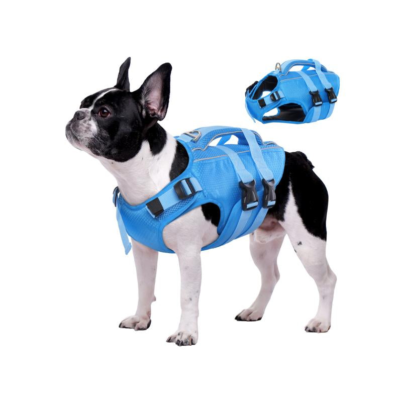 Kuoser Ripstop Dog Life Jacket High Buoyancy Reflective Dog Life Vest for Swimming, Boating, Adjustable Small to Large, Lightweight Design