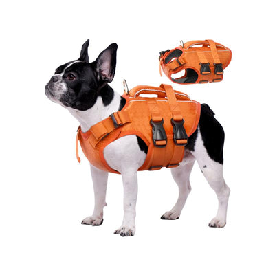 Kuoser Ripstop Dog Life Jacket High Buoyancy Reflective Dog Life Vest for Swimming, Boating, Adjustable Small to Large, Lightweight Design