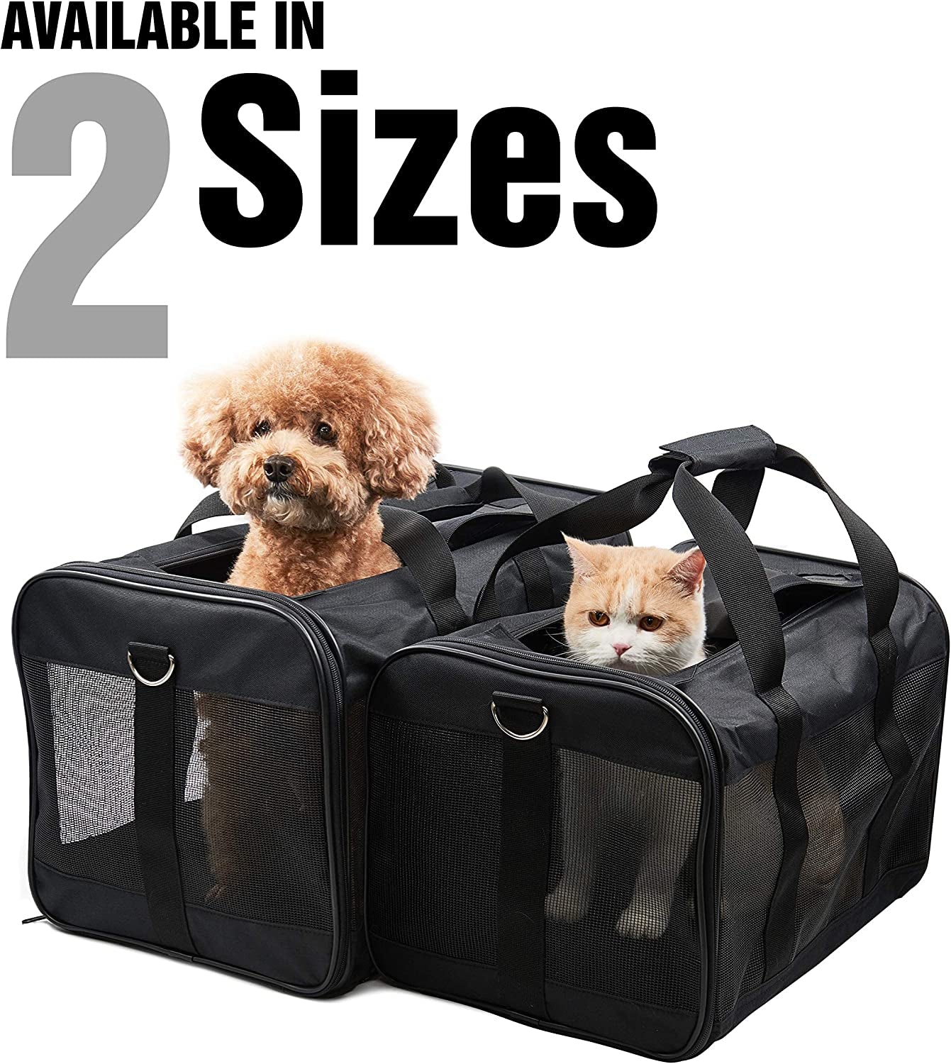 Scratchme Pet Travel Carrier Soft Sided Portable Bag for Cats, Small Dogs, Kittens or Puppies, Collapsible, Durable, Airline Approved, Carry Your Pet with You Safely and Comfortably (M)