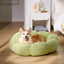 Lesure Calming Flower Bed - Flower Donut round Fluffy Puppy Bed in Plush Teddy Sherpa, Non-Slip Cute Flower Beds for Indoor, Machine Washable Dog Furniture Pet Supplies