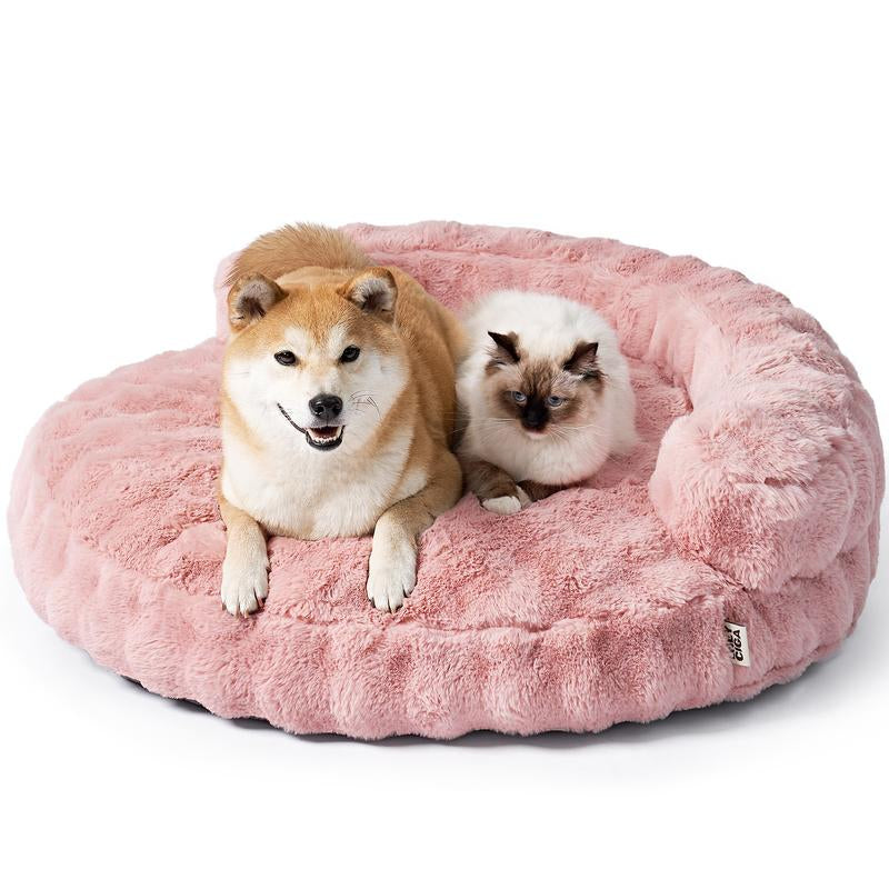 EHEYCIGA Dog Bed and Cat Couch – Fluffy Faux Rabbit Fur Pet Sofa for Dogs and Cats, Washable Removable Cover, Waterproof and Non-Slip,