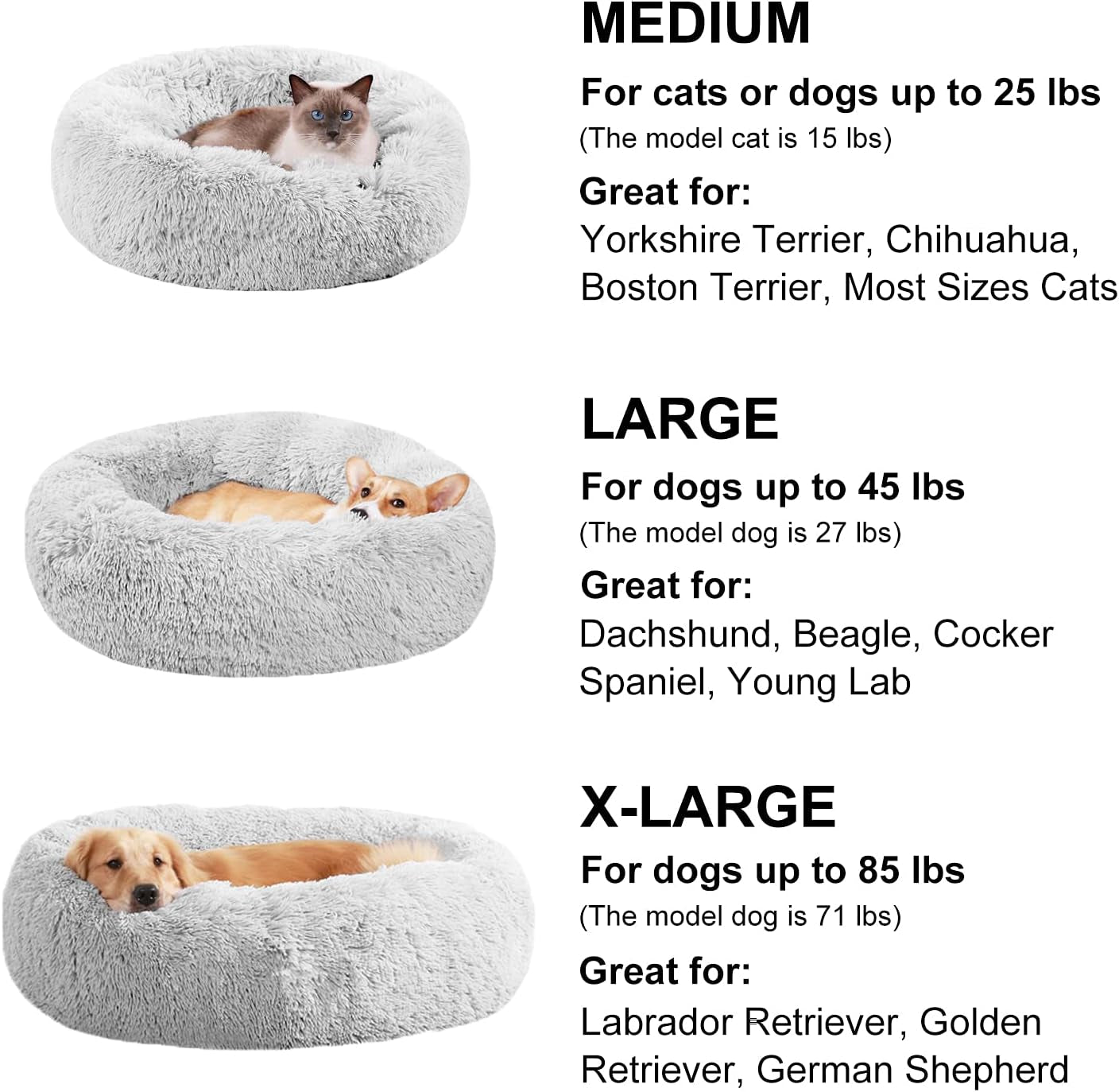 Calming Dog Beds Large Dogs, Anxiety Dog Beds Medium Dogs, 24''