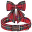 Unique Style Paws Christmas Dog Collar with Bow Tie for Small Medium Large Dogs as Autumn Winter Gifts
