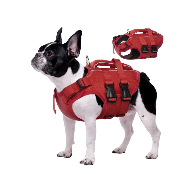 Kuoser Ripstop Dog Life Jacket High Buoyancy Reflective Dog Life Vest for Swimming, Boating, Adjustable Small to Large, Lightweight Design