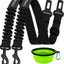 Dog Seat Belt,3 Piece Set Retractable Dog Car Harness Adjustable Dog Seat Belt for Vehicle Nylon Pet Safety Seat Belts Heavy Duty & Elastic